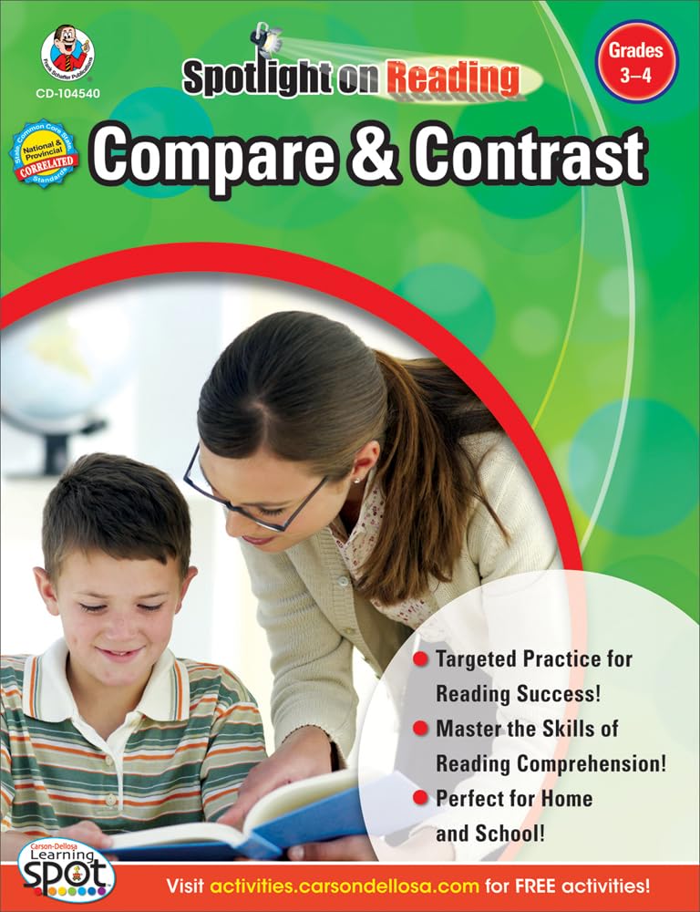 Carson Dellosa Compare & Contrast, Grades 3  4 Resource Book,Used