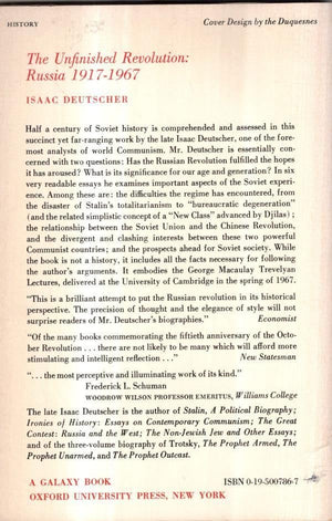 The Unfinished Revolution: Russia, 19171967,New