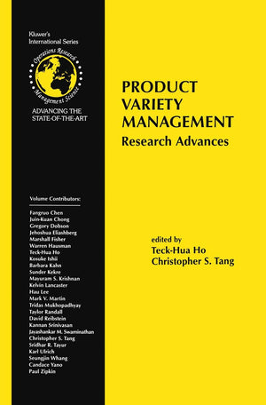 Product Variety Management: Research Advances (International Series in Operations Research & Management Science, 10),Used