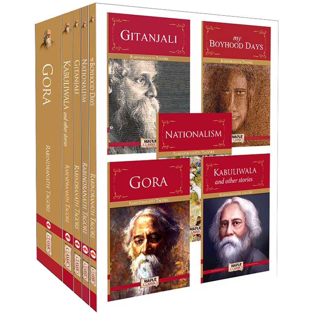 Rabindranath Tagore (Set Of 5 Books) - Gitanjali, My Boyhood Days, Nationalism, Kabuliwala And Other Stories, Gora