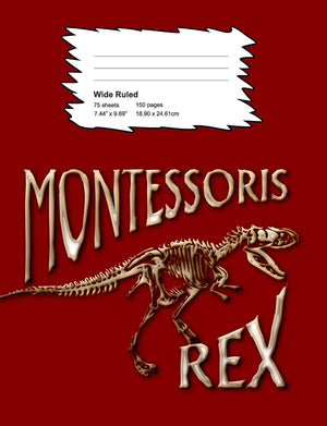 Montessoris Rex: Montessori School Composition Notebook for Kids Who Love Dinosaurs,Used