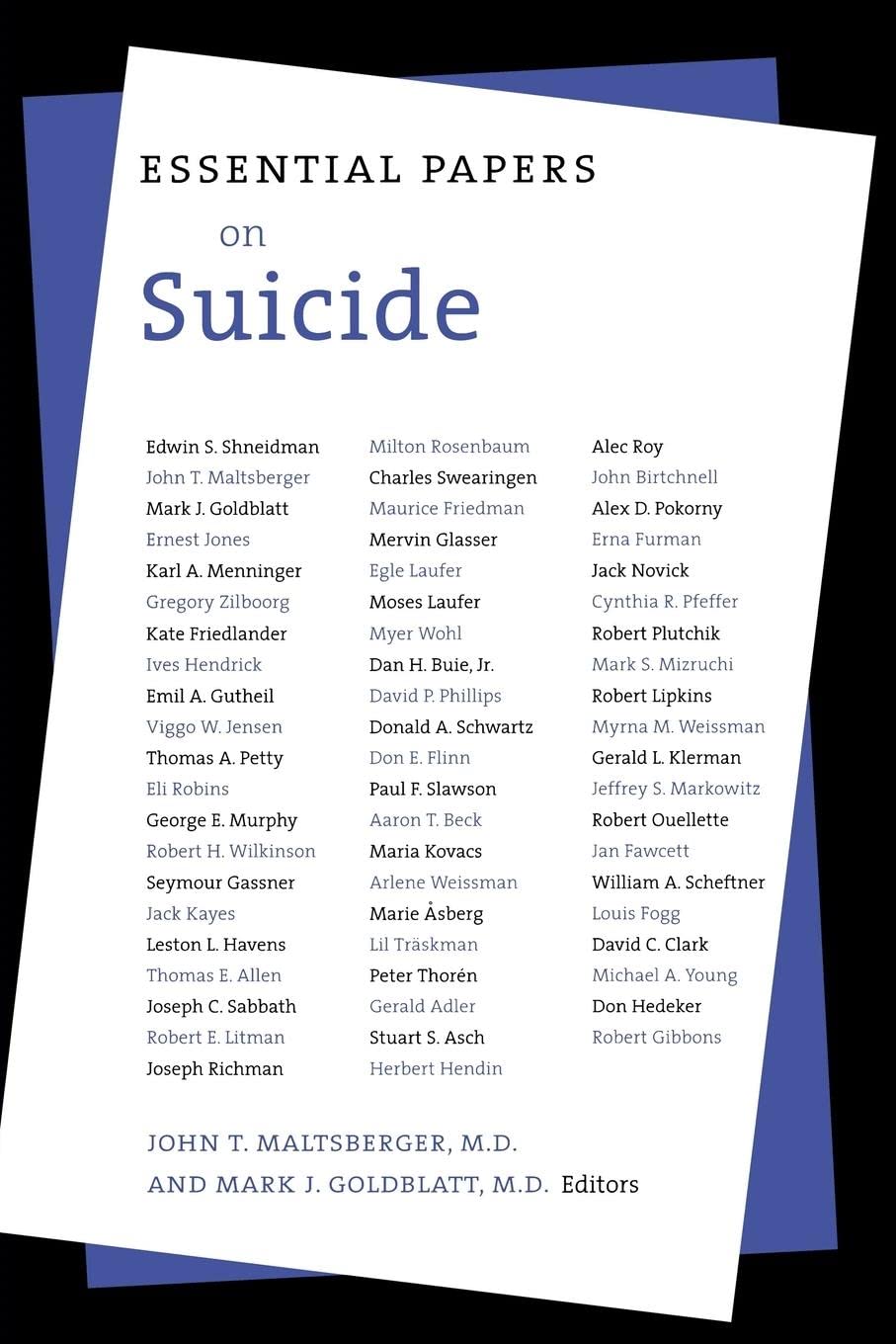 Essential Papers On Suicide (Essential Papers On Psychoanalysis, 20),New