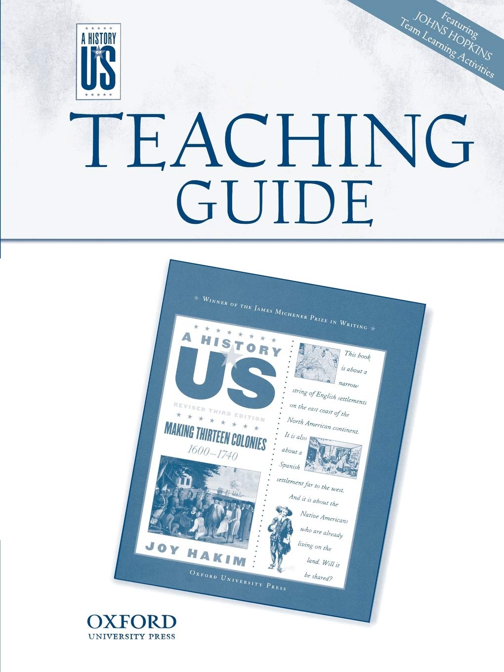 A History of US: Making Thirteen Colonies 16001740 Teaching Guide for Grade 8,Used