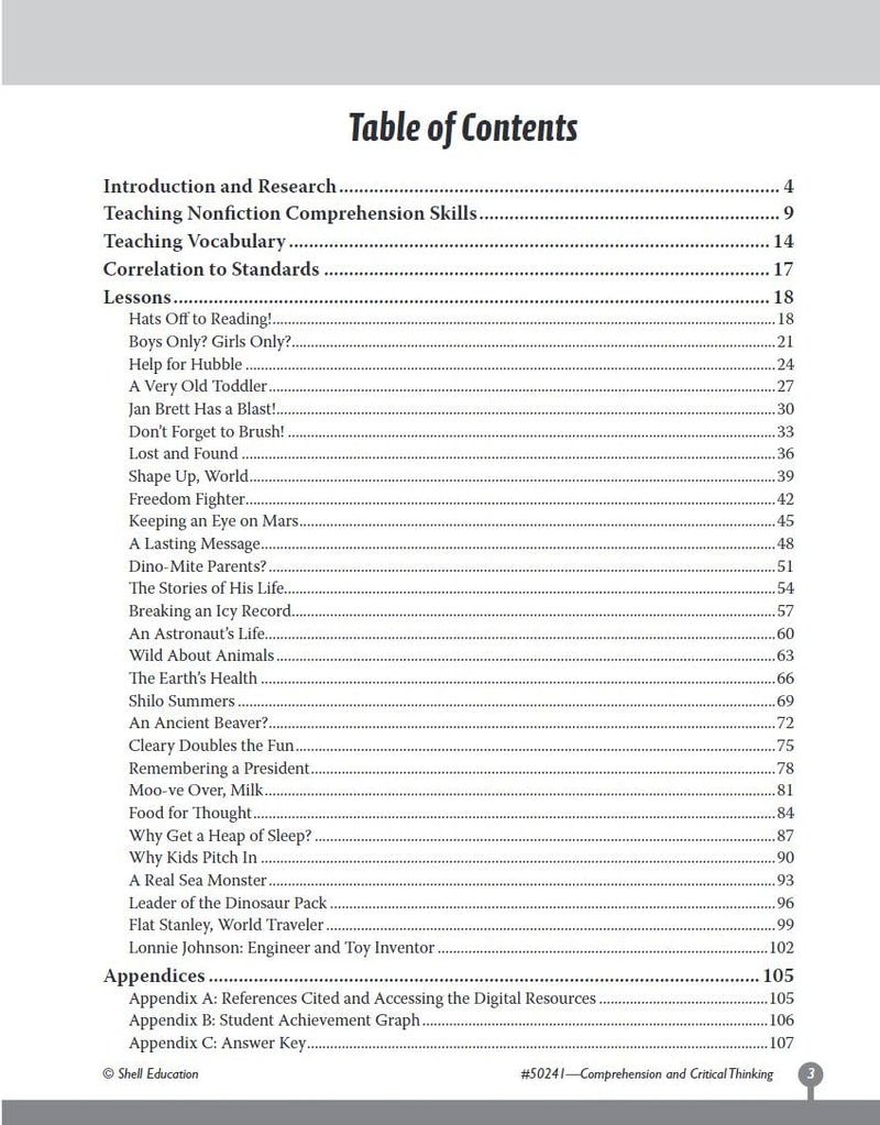 Comprehension and Critical Thinking Grade 1 (Comprehension & Critical Thinking),Used