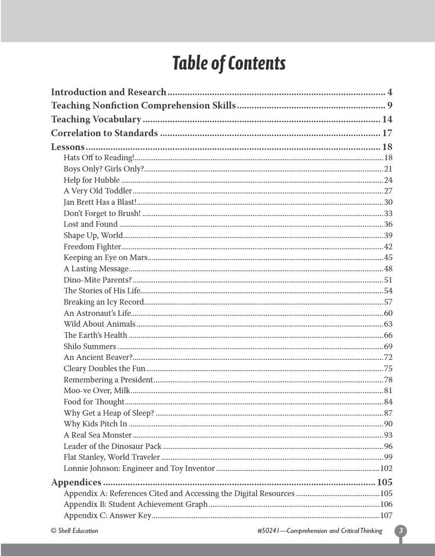 Comprehension and Critical Thinking Grade 1 (Comprehension & Critical Thinking),Used