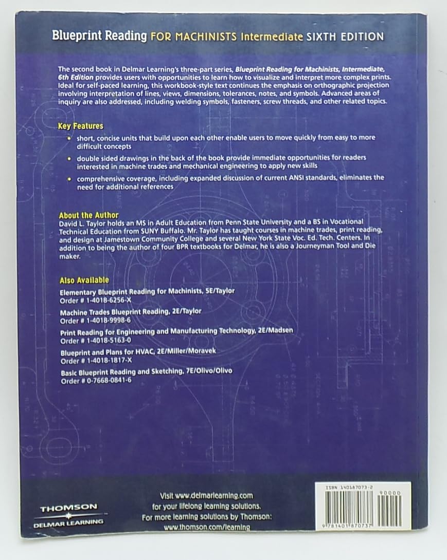 Intermediate Blueprint Reading For Machinists,Used