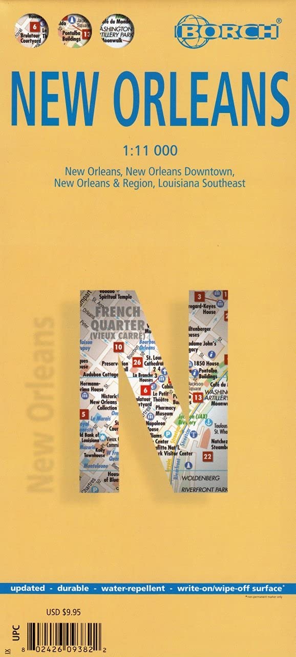 Laminated New Orleans Map by Borch (English Edition),Used