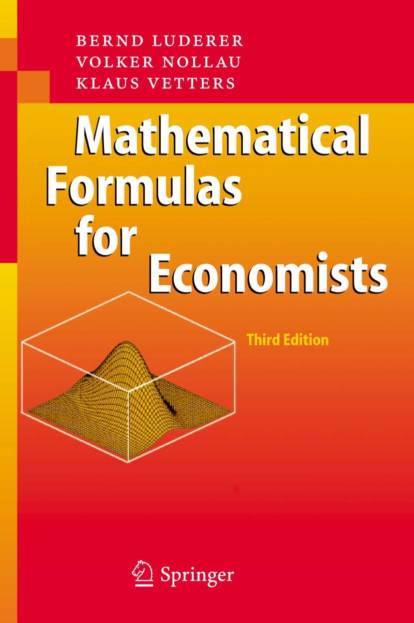Mathematical Formulas for Economists,Used