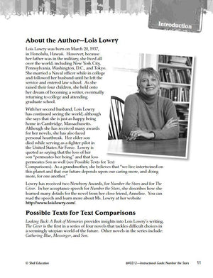 Number the Stars: An Instructional Guide for Literature  Novel Study Guide for Elementary School Literature with Close Reading ,Used