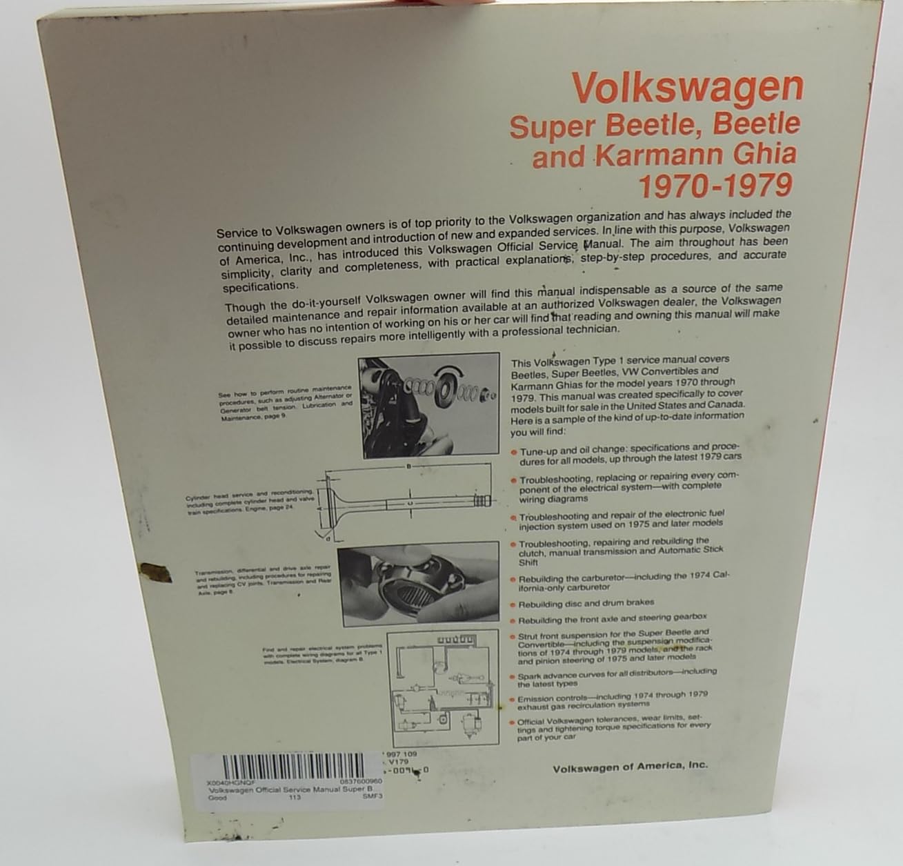 Volkswagen Official Service Manual Super Beetle, Beetle And Karmann Ghia 1970, 1971, 1972, 1973, 1974, 1975, 1976, 1977, 1978, 1,New