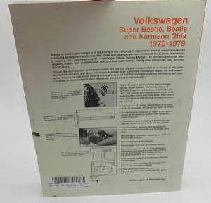Volkswagen Official Service Manual Super Beetle, Beetle And Karmann Ghia 1970, 1971, 1972, 1973, 1974, 1975, 1976, 1977, 1978, 1,New