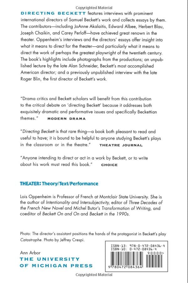 Directing Beckett (Theater: Theory/Text/Performance)