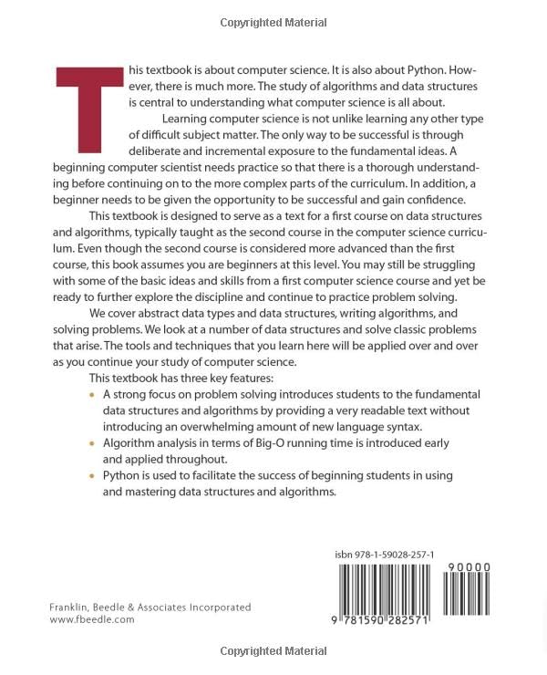 Problem Solving with Algorithms and Data Structures Using Python 2nd Edition,New