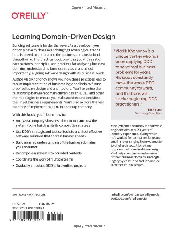 Learning DomainDriven Design: Aligning Software Architecture and Business Strategy,Used