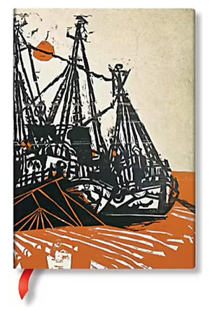 Paperblanks  Mooring  Alistair Bell Collection  Hardcover  Midi  Lined  Elastic Band Closure  144 Pg  120 Gsm