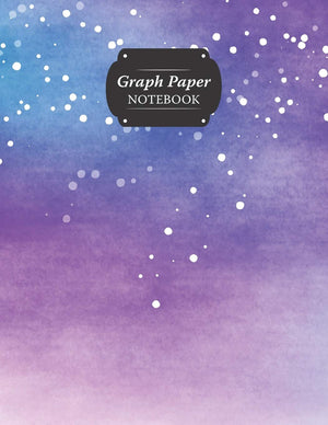 Graph Paper Notebook: Purple Sky Grid Paper Quad Ruled 5 Squares Per Inch Large Graphing Paper For Math Science 8.5