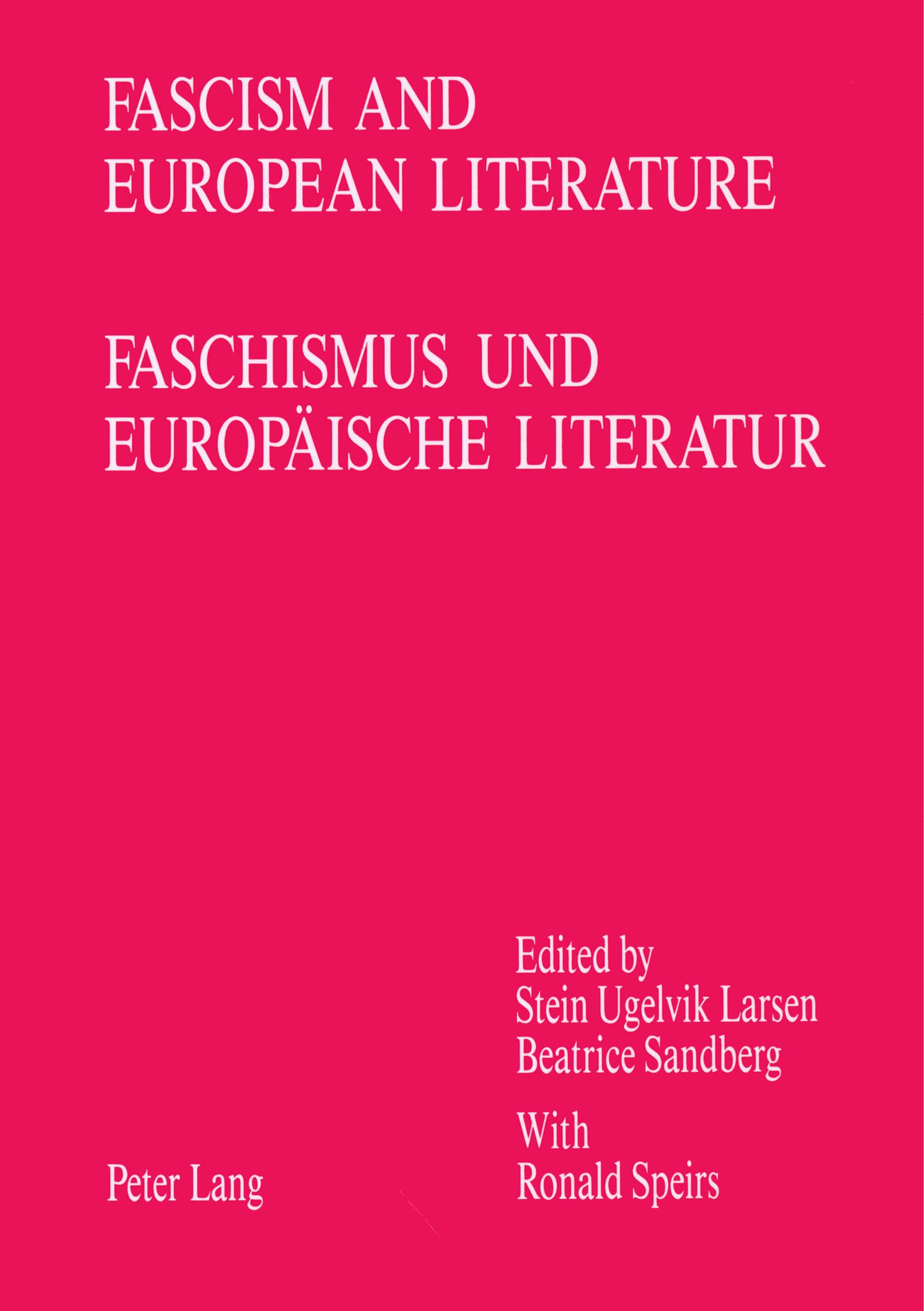 Fascism and European Literature / Faschismus und europische Literatur (English and German Edition),Used