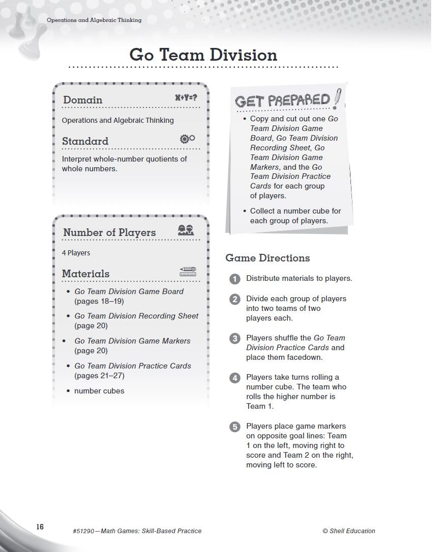 Math Games: SkillBased Practice for Third Grade,Used