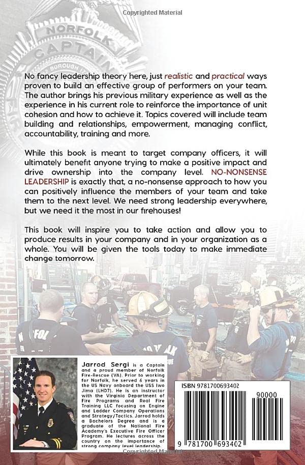 No NonSense Leadership: A Realistic Approach for the Company Officer,Used