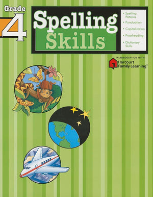 Spelling Skills: Grade 4 (Flash Kids Harcourt Family Learning),Used