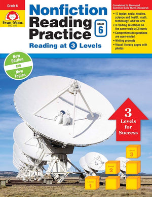 EvanMoor NonFiction Reading Practice, Grade 6,Used