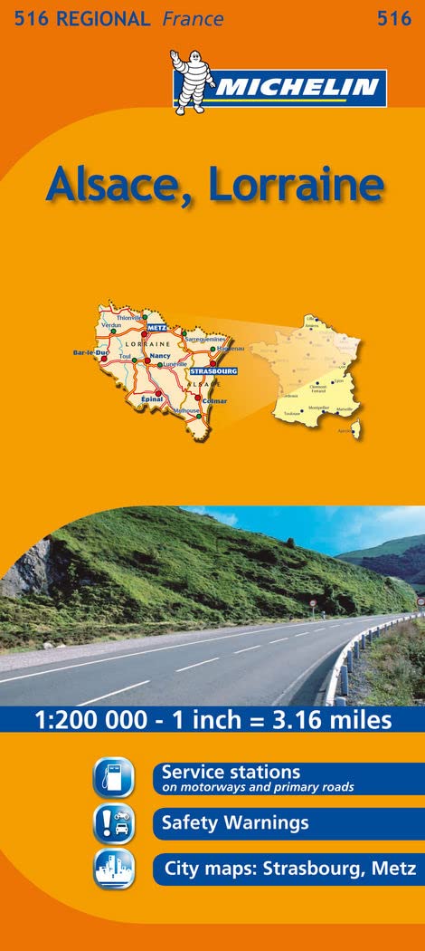 Michelin Map France: Alsace, Lorraine 516 (Maps/Regional (Michelin)),Used