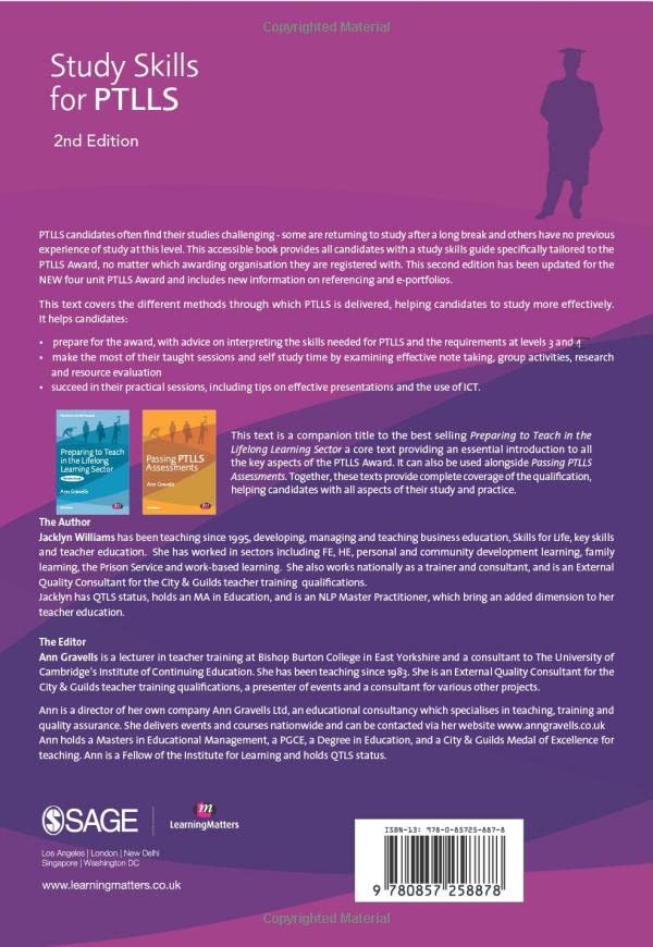 Study Skills for Ptlls (Further Education and Skills),Used