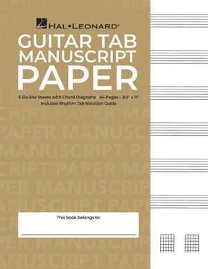 Guitar Tablature Manuscript Paper Standard Edition 64 Pages for Music Notation and Chord Diagrams,Used