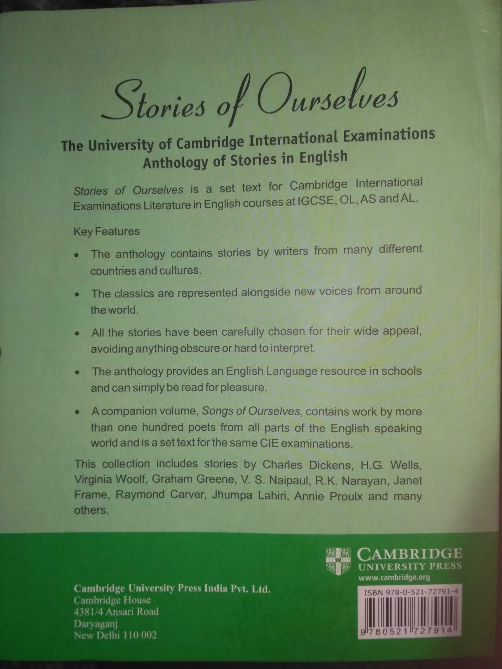 Stories of Ourselves: The University of Cambridge International Examinations Anthology of Stories in English (Cambridge Internat,Used