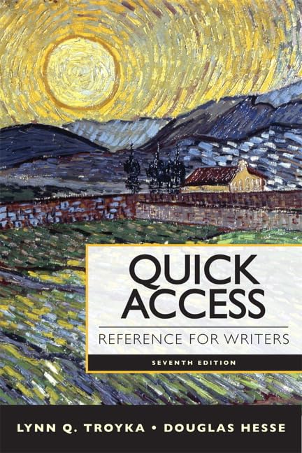 Quick Access: Reference for Writers + New Mycomplab Student Access Code Card,Used