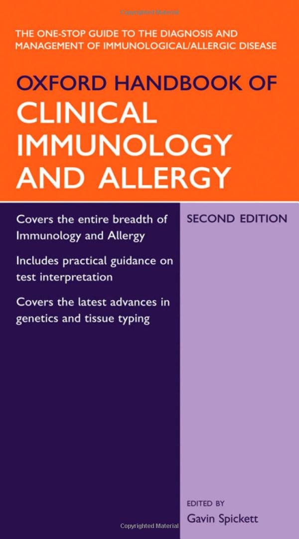 Oxford Handbook of Clinical Immunology and Allergy (Oxford Handbooks Series),Used