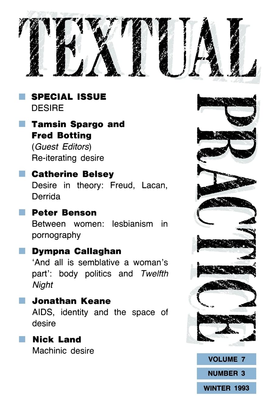 Textual Practice Volume 07 Issue 3,Used