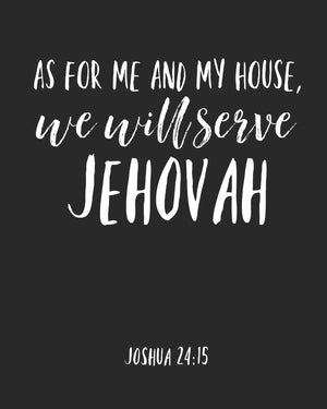 As For Me And My House We Will Serve Jehovah: Jehovah Witness Journal/ Jehovah Witness Notebook/ Study Book For Scriptures Notes,Used