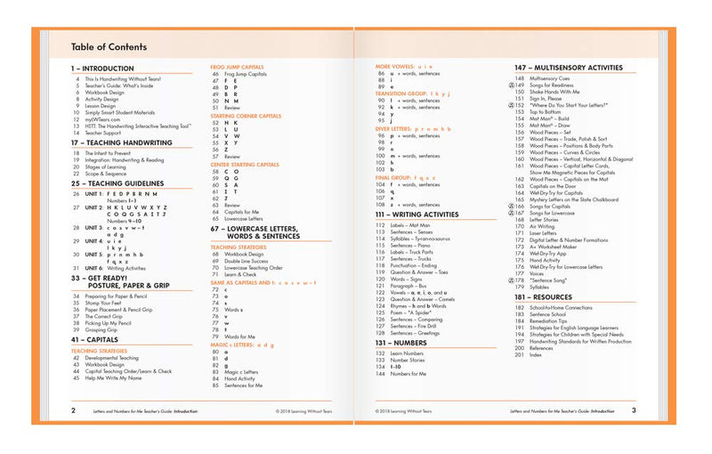 Learning Without Tears  Letters and Numbers for Me Teacher's Guide, Current Edition  Handwriting Without Tears Series  Kinder,New