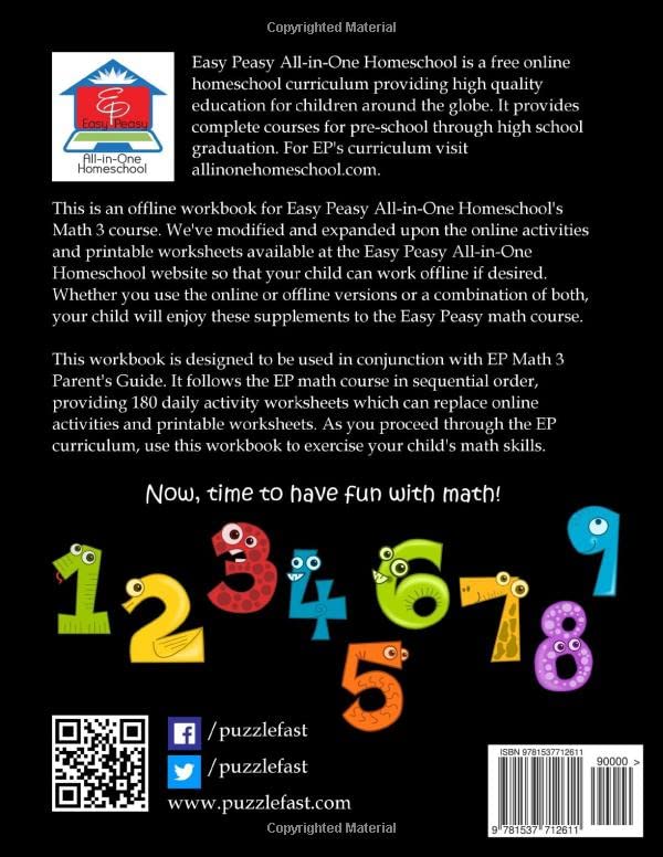 EP Math 3 Workbook: Part of the Easy Peasy AllinOne Homeschool,Used