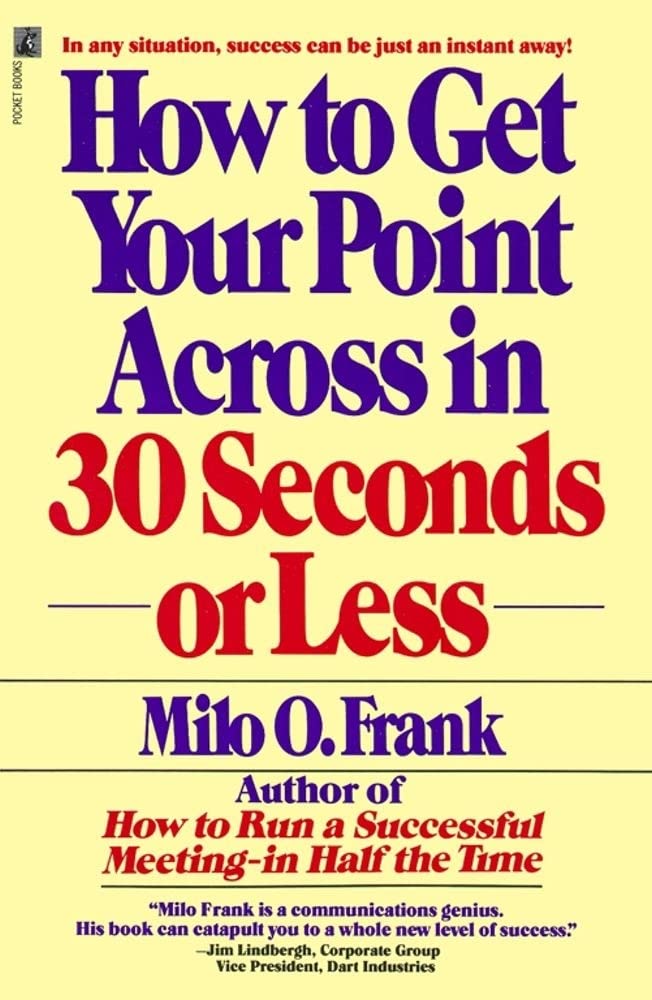 How To Get Your Point Across In 30 Seconds Or Less,Used