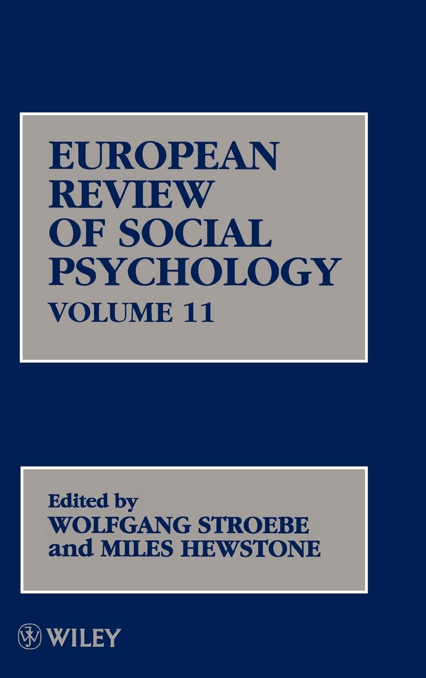 European Review Of Social Psychology, Volume 11,Used
