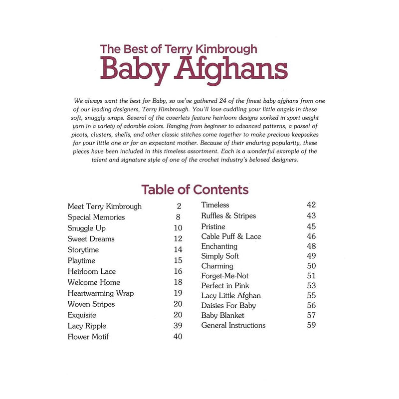 Best of Terry Kimbrough Baby Afghans24 Sweet Wraps are Just Right for a Special Infant,New