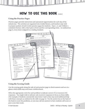 180 Days of Reading for Fourth Grade (Spanish) (180 Days of Practice) (Spanish Edition),Used