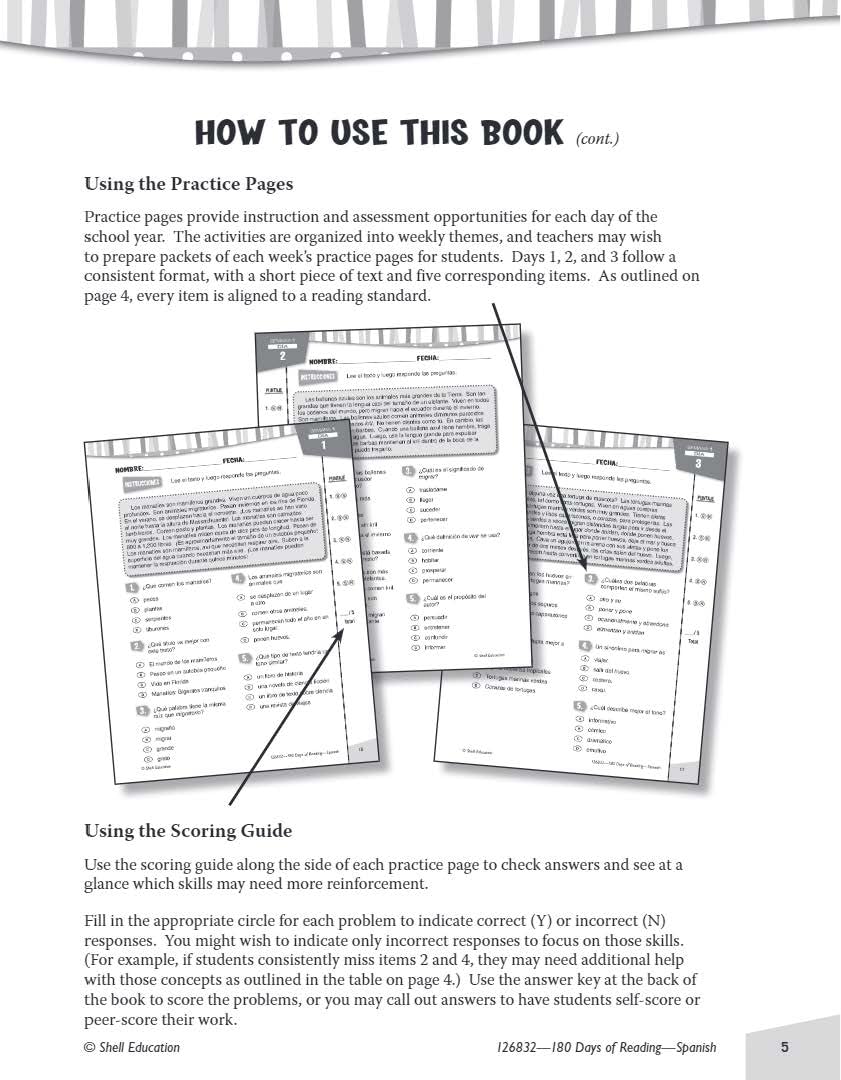 180 Days of Reading for Fourth Grade (Spanish) (180 Days of Practice) (Spanish Edition),Used