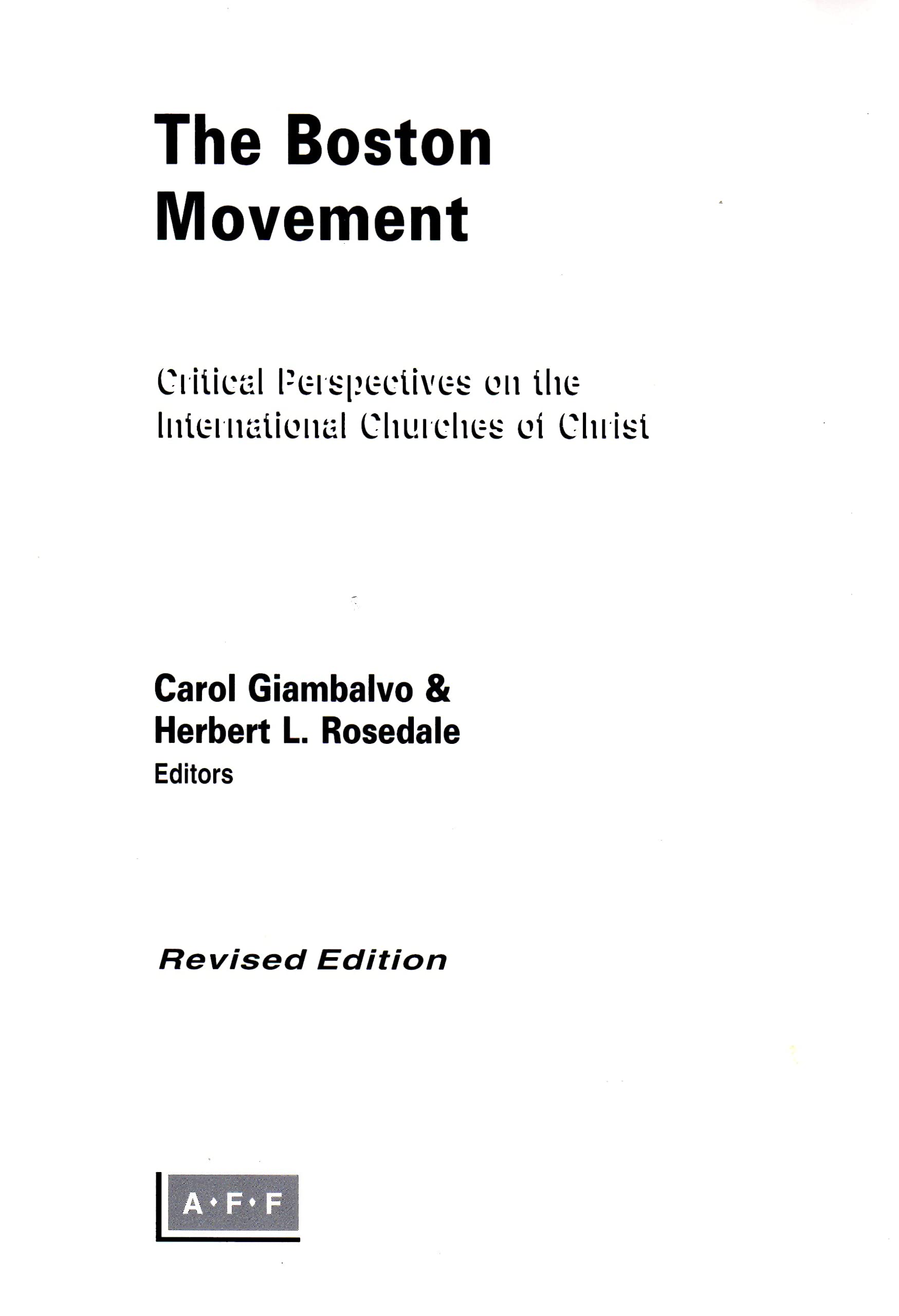 The Boston Movement: Critical Perspectives on the International Churches of Christ,Used