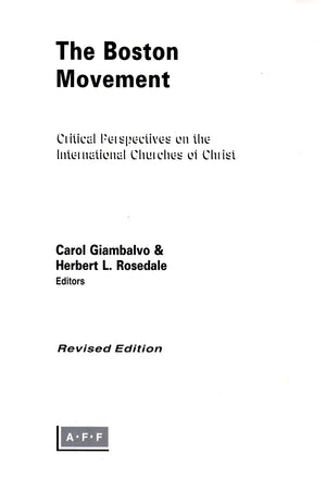 The Boston Movement: Critical Perspectives on the International Churches of Christ,Used