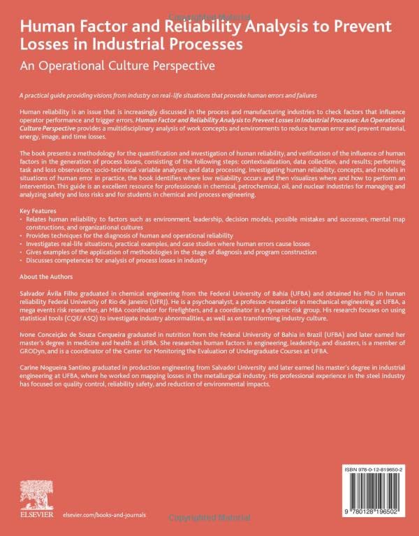 Human Factor and Reliability Analysis to Prevent Losses in Industrial Processes: An Operational Culture Perspective,Used