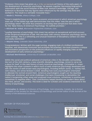 Psychology and Its Cities: A New History of Early American Psychology,Used