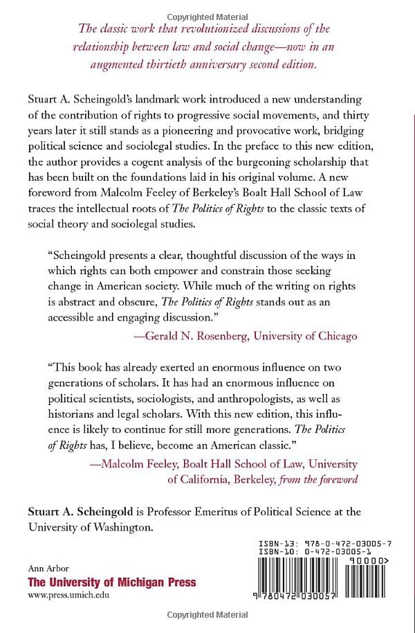 The Politics Of Rights: Lawyers, Public Policy, And Political Change,New