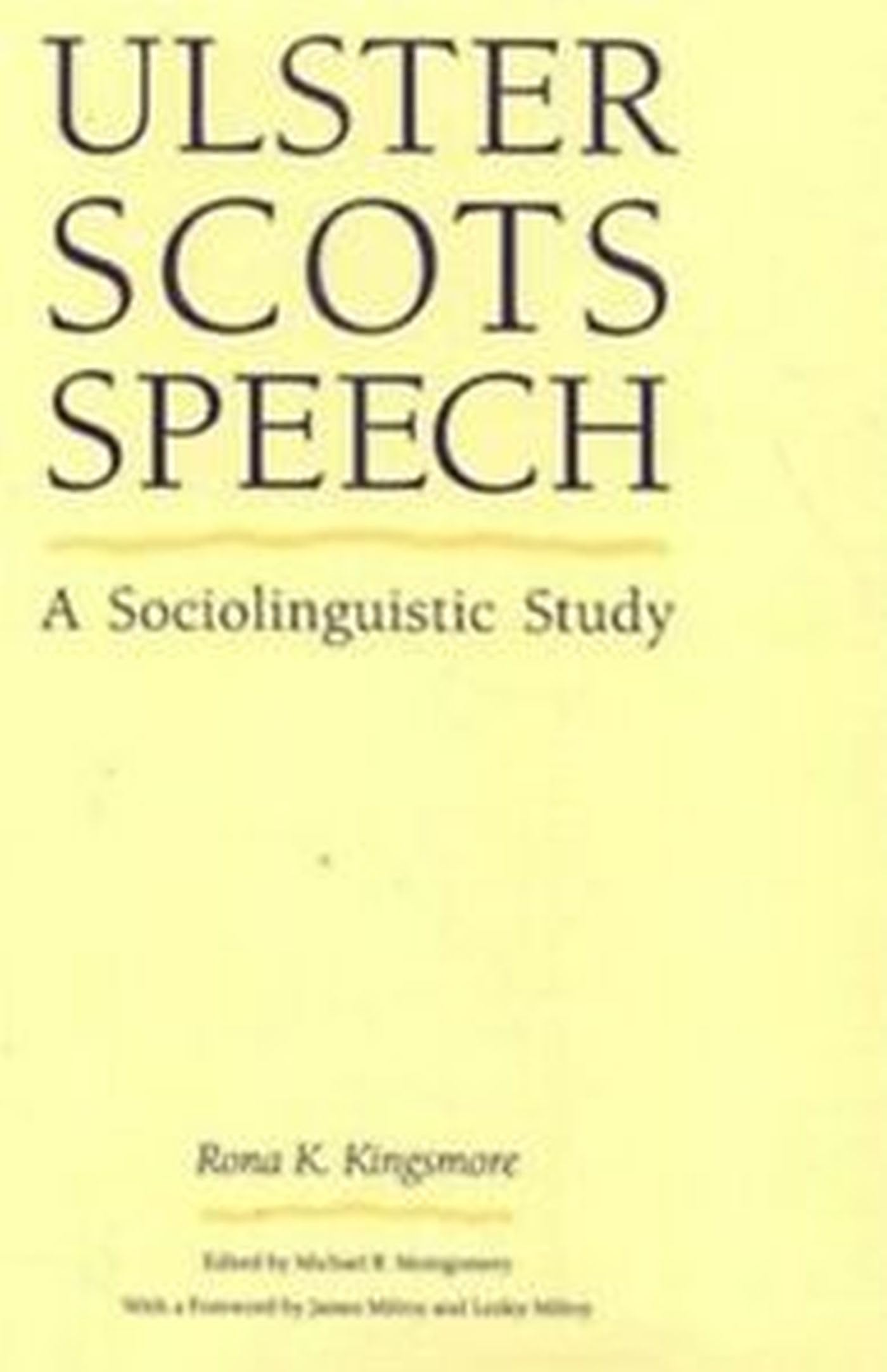 Ulster Scots Speech: A Sociolinguistic Study,Used