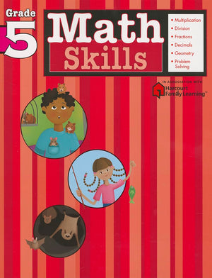 Math Skills: Grade 5 (Flash Kids Harcourt Family Learning),Used