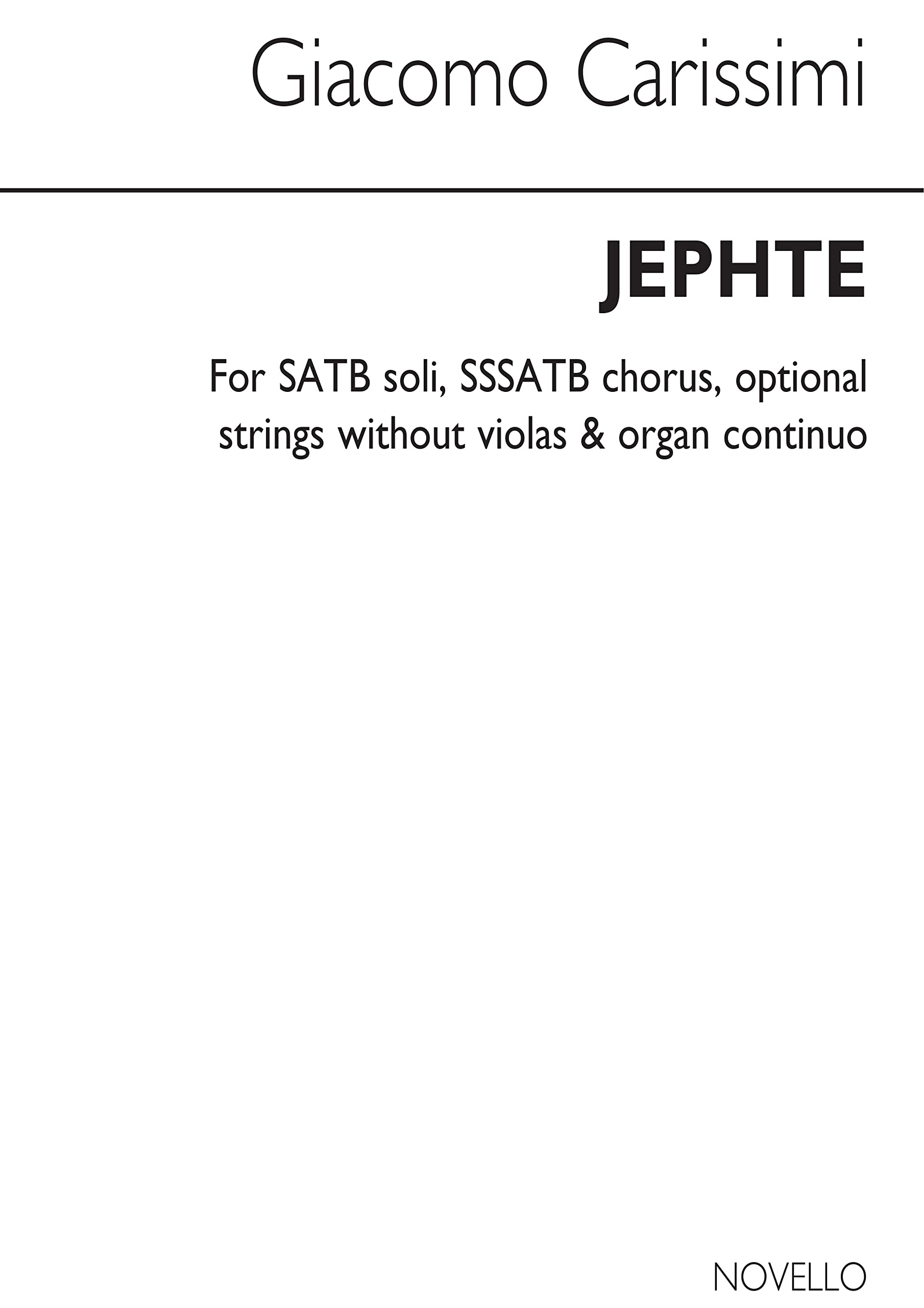 Jephte: Vocal Score,New