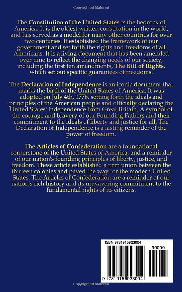 The Constitution of the United States: The Declaration of Independence and The Bill of Rights,Used