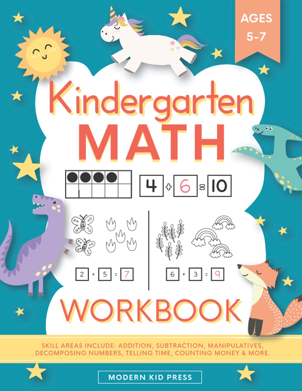Kindergarten Math Workbook: Kindergarten and 1st Grade Workbook Age 57  Homeschool Kindergarteners  Addition and Subtraction Ac,Used